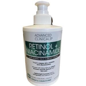 Advanced Clinicals Retinol + Niacinamide Anti Aging Face & Body Cream 15 fl oz